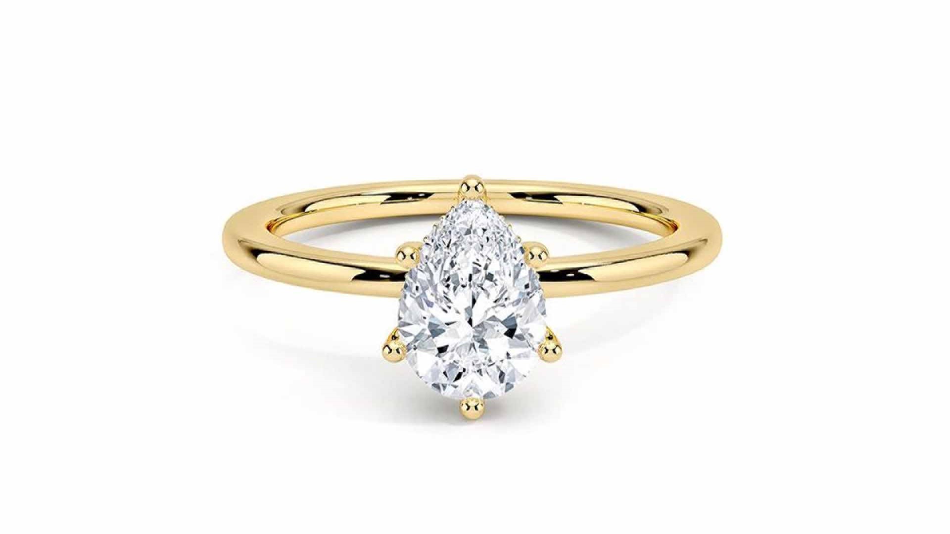 Sin Precio De Reserva - Anillo De Compromiso - 14 Quilates Oro Amarillo