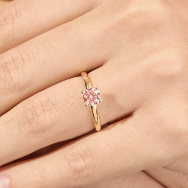 Anillo de Compromiso con Diamante Rosa de 0.60 carat - ADLAB06