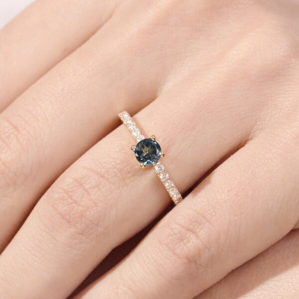 Anillo de Compromiso Topacio London Blue (AG10)