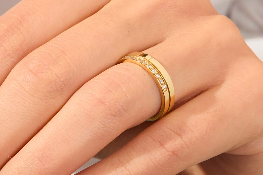 anillos de matrimonio de oro para hombre y mujer