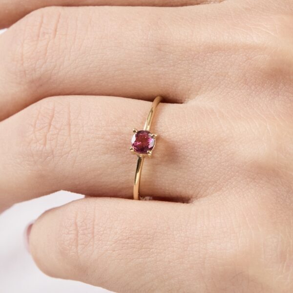 Anillo Anna Turmalina Rosada Natural