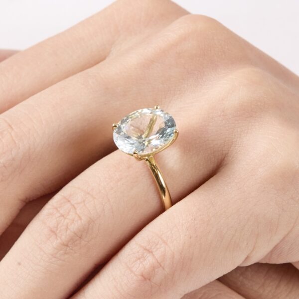 Anillo con aguamarina