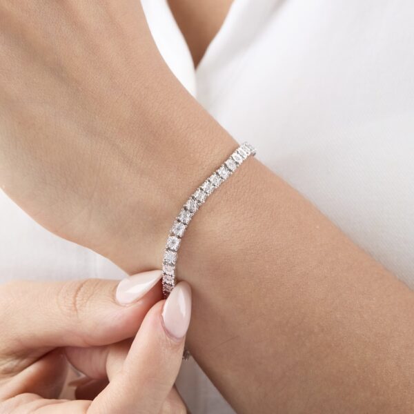 pulsera tenis de oro blanco y diamantes