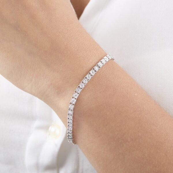 pulsera tenis de oro blanco y diamantes